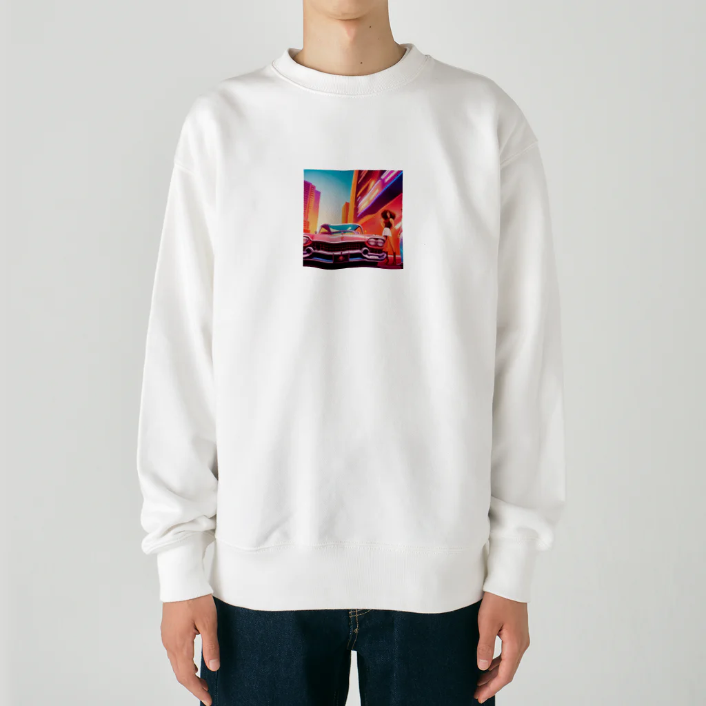 enjoy-itemsの赤いアメ車 Heavyweight Crew Neck Sweatshirt