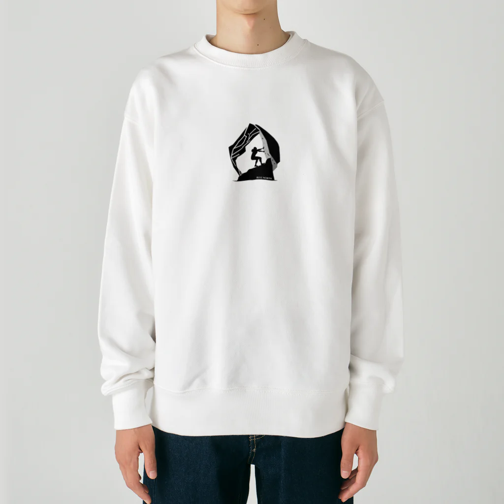 aokitaの【BLUE NORTH】ボルダリングシルエットアート Heavyweight Crew Neck Sweatshirt