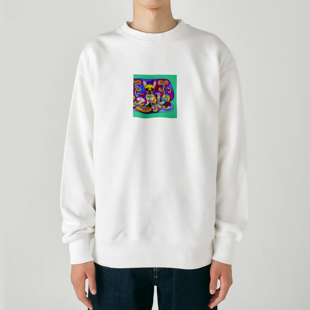 チワワ愛好家ショップのクッキー王国の謎☆チワワの異次元冒険 Heavyweight Crew Neck Sweatshirt