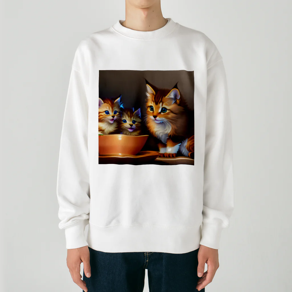 猫店の子猫の日常 Heavyweight Crew Neck Sweatshirt