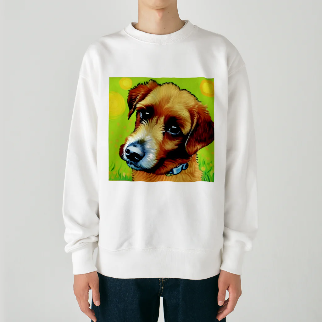 ハッピー・ディライト・ストアの見つめる愛犬 Heavyweight Crew Neck Sweatshirt