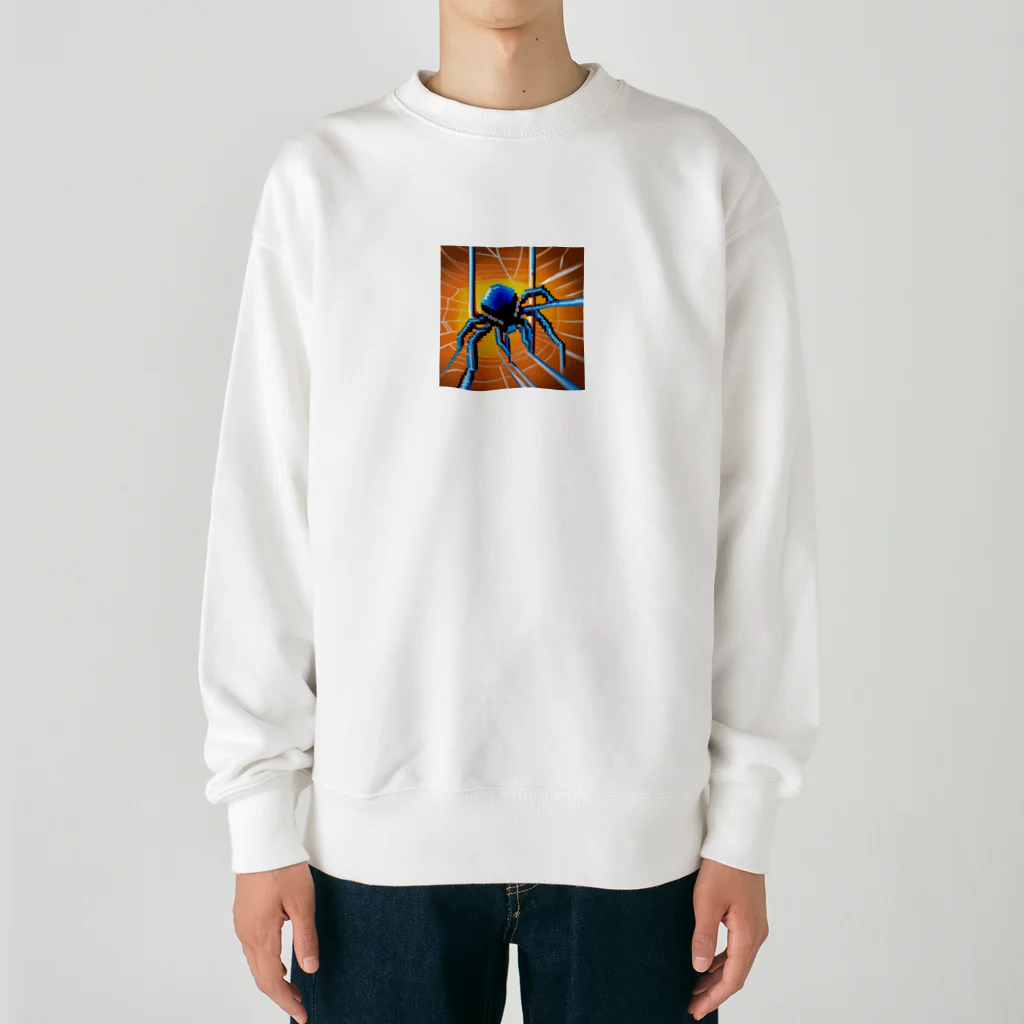 yorozuya4628のドット絵　クモ　スパイダー　ピクセル画像 Heavyweight Crew Neck Sweatshirt