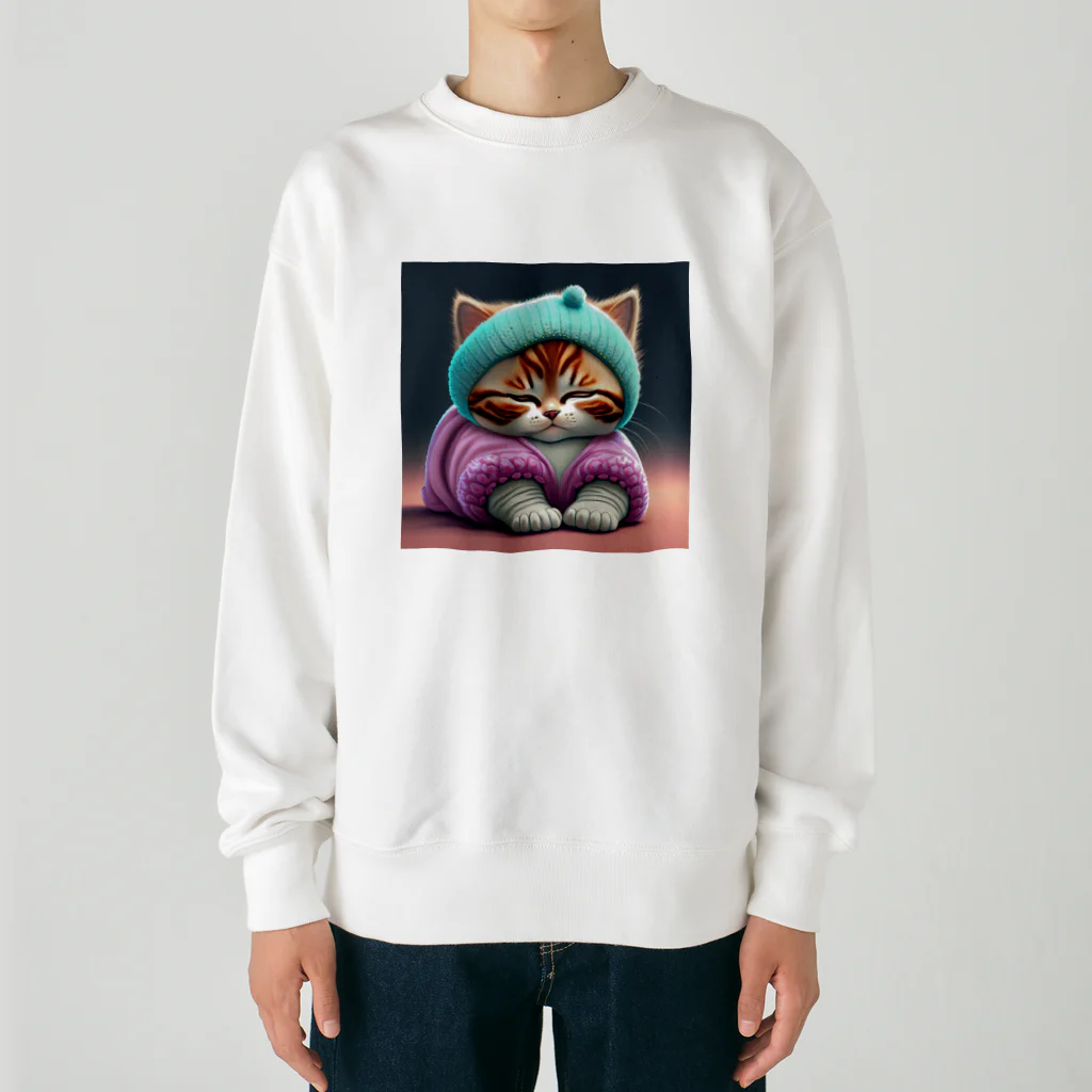 Happy Hub"（ハッピー・ハブ）のふうわか猫 Heavyweight Crew Neck Sweatshirt