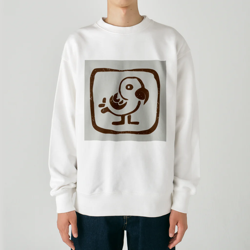 ikubohのナスカの地上絵「オウム」インスパイア05 Heavyweight Crew Neck Sweatshirt