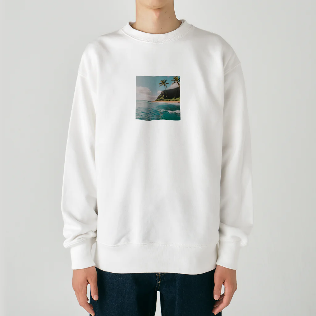 Makky_0401の南国の海イラストグッズ Heavyweight Crew Neck Sweatshirt