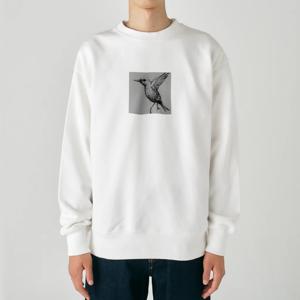 kezu-meの羽ばたく鳥 Heavyweight Crew Neck Sweatshirt