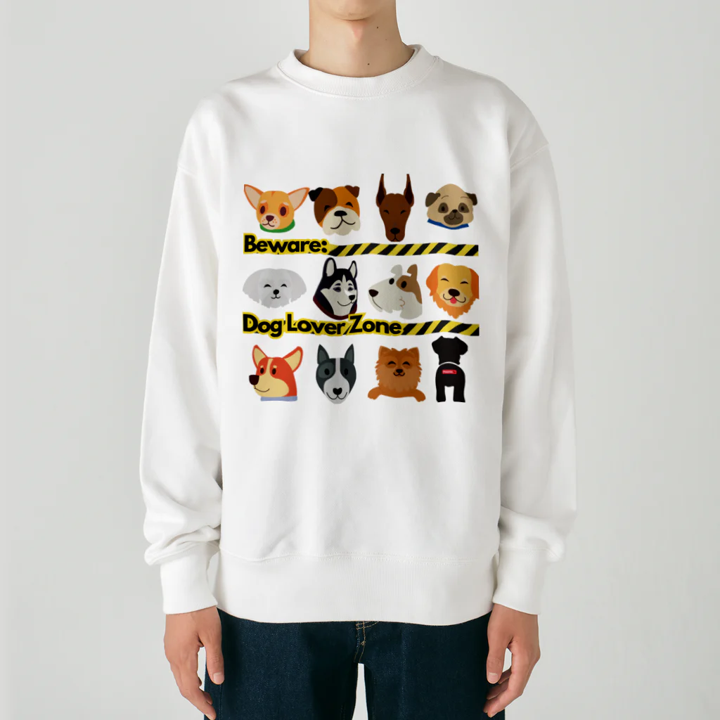 BarkingBeatsのBeware: Dog Lover Zone Heavyweight Crew Neck Sweatshirt