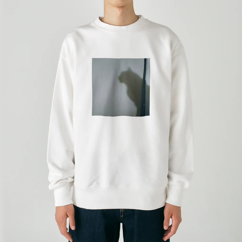 狸の信楽焼の影猫 Heavyweight Crew Neck Sweatshirt