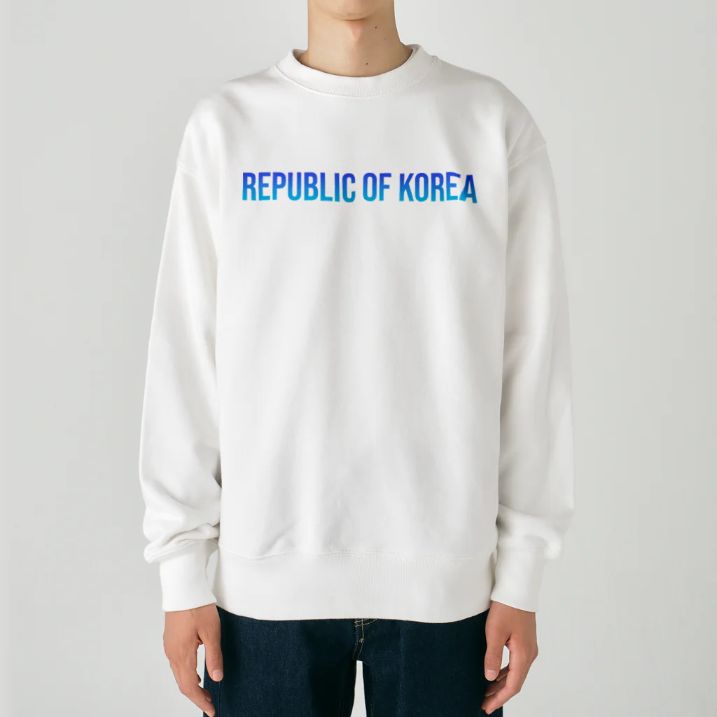 ON NOtEの韓国 ロゴブルー Heavyweight Crew Neck Sweatshirt