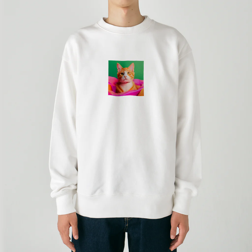 《Derekの絶賛工房中！》のイケイケ猫ちゃん Heavyweight Crew Neck Sweatshirt