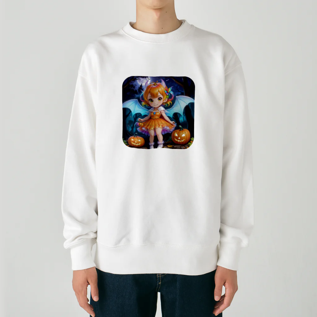 NexDreamの妖精のハロウィンフェス（かぼちゃ） Heavyweight Crew Neck Sweatshirt