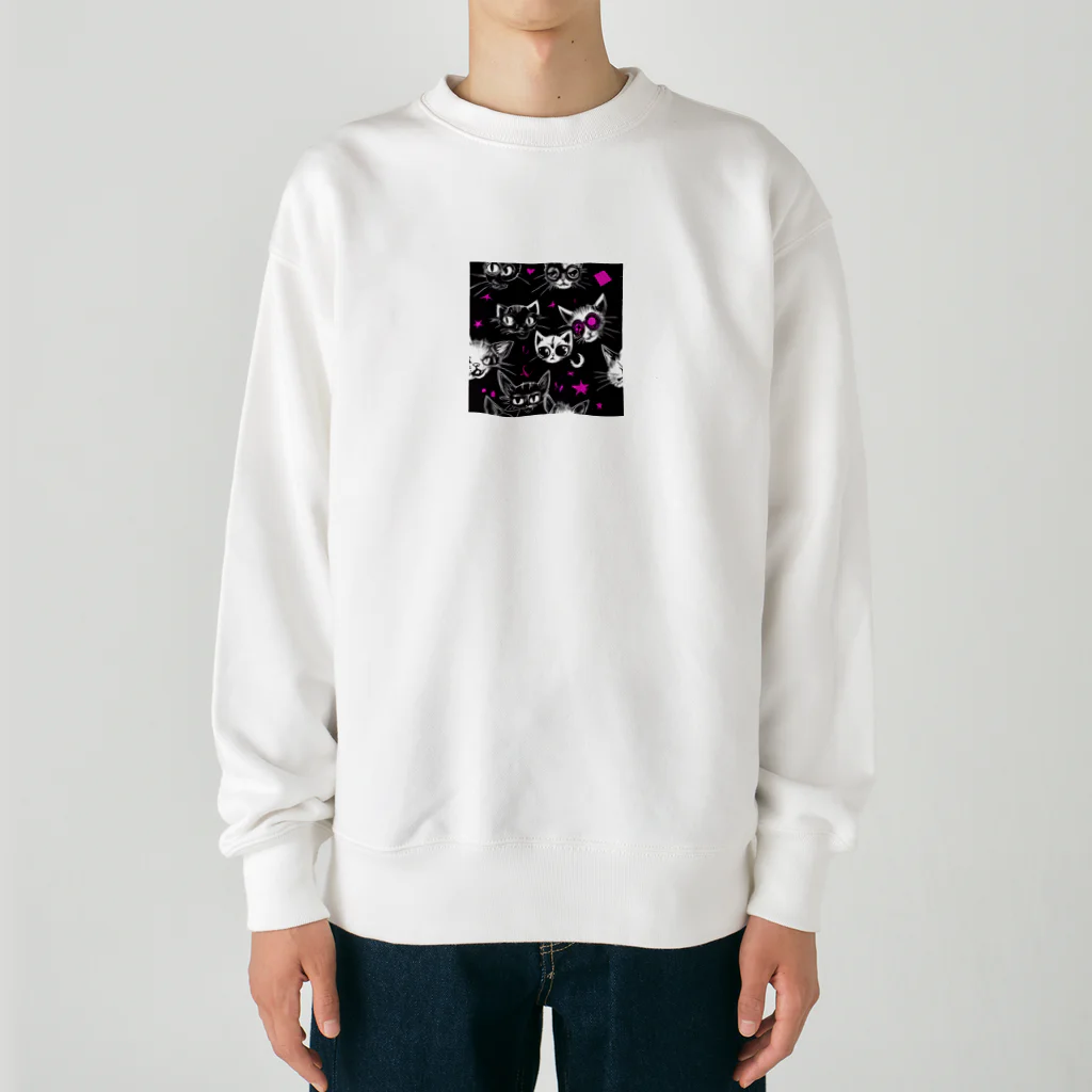 asukaのパンクな猫たち Heavyweight Crew Neck Sweatshirt