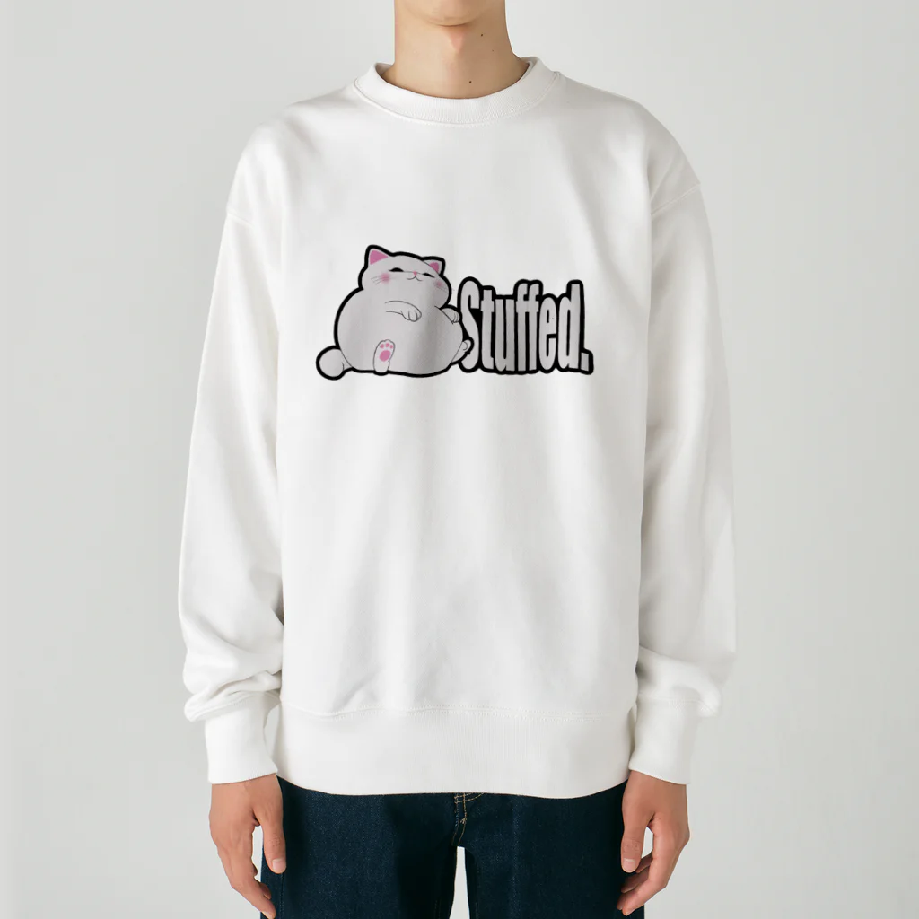 TMJ worksのぐうたら白猫。stuffed. Heavyweight Crew Neck Sweatshirt