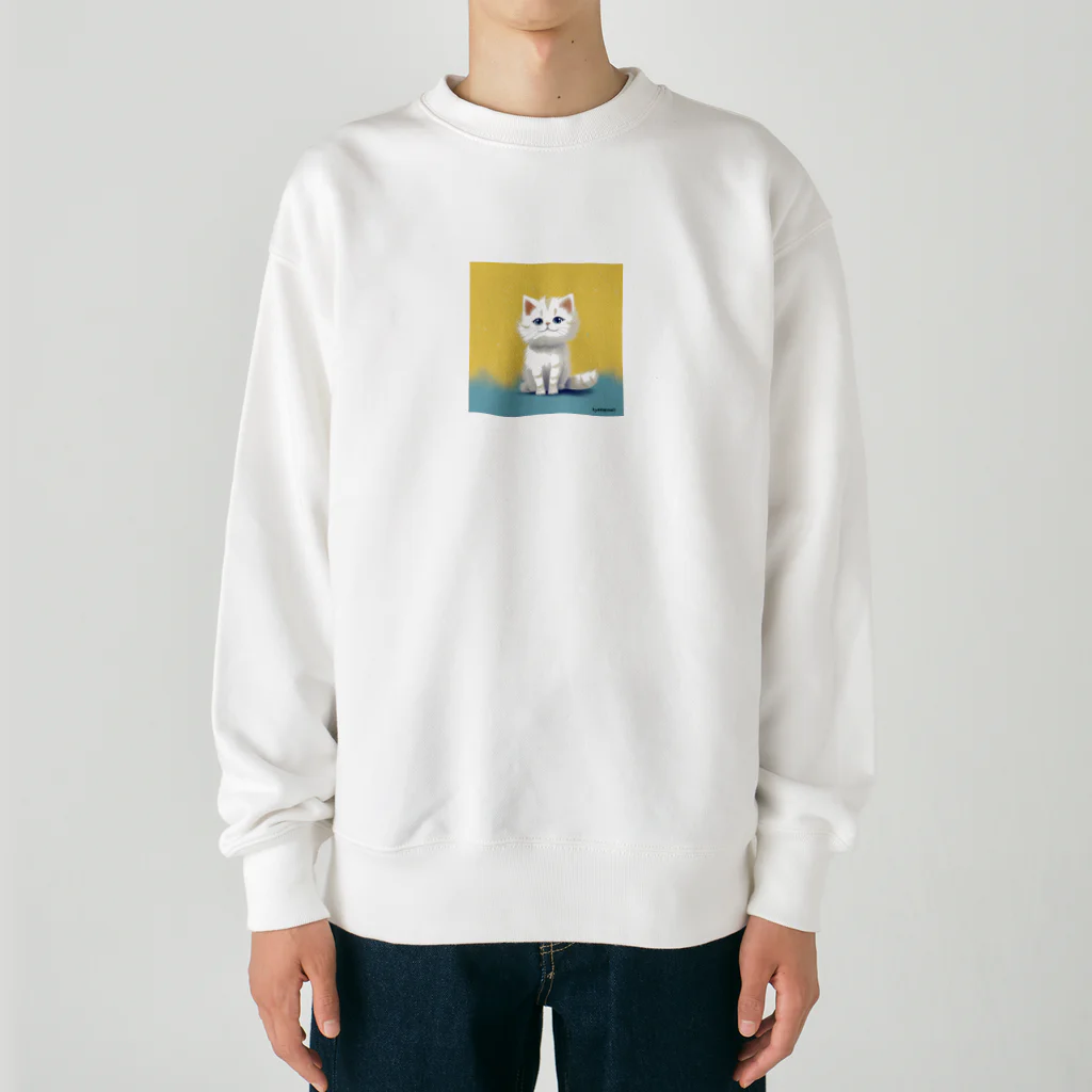 The Triplets Kkittensの三つ子ネコのレモ Heavyweight Crew Neck Sweatshirt