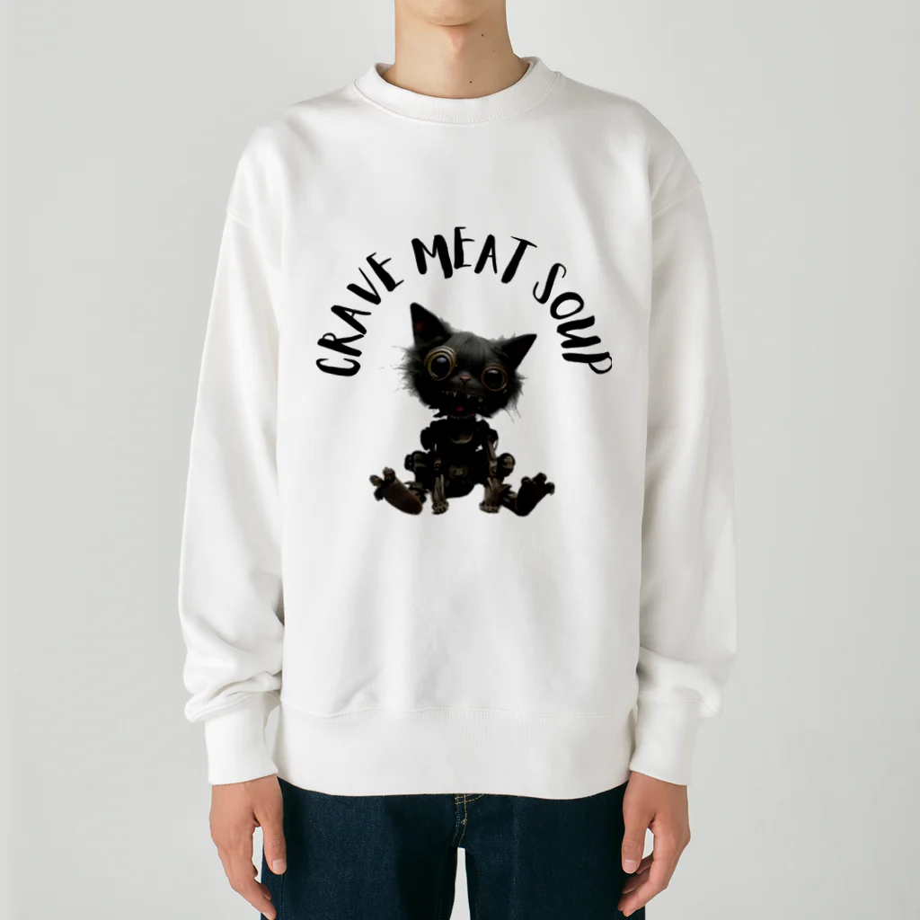 CRAVE MEAT SOUPの#Cyber Cat Heavyweight Crew Neck Sweatshirt