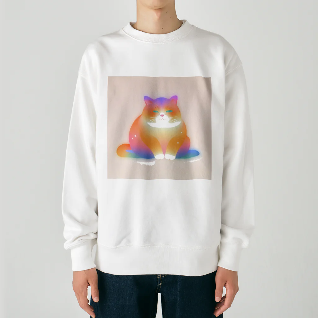 aoking_のグラデーション猫 Heavyweight Crew Neck Sweatshirt