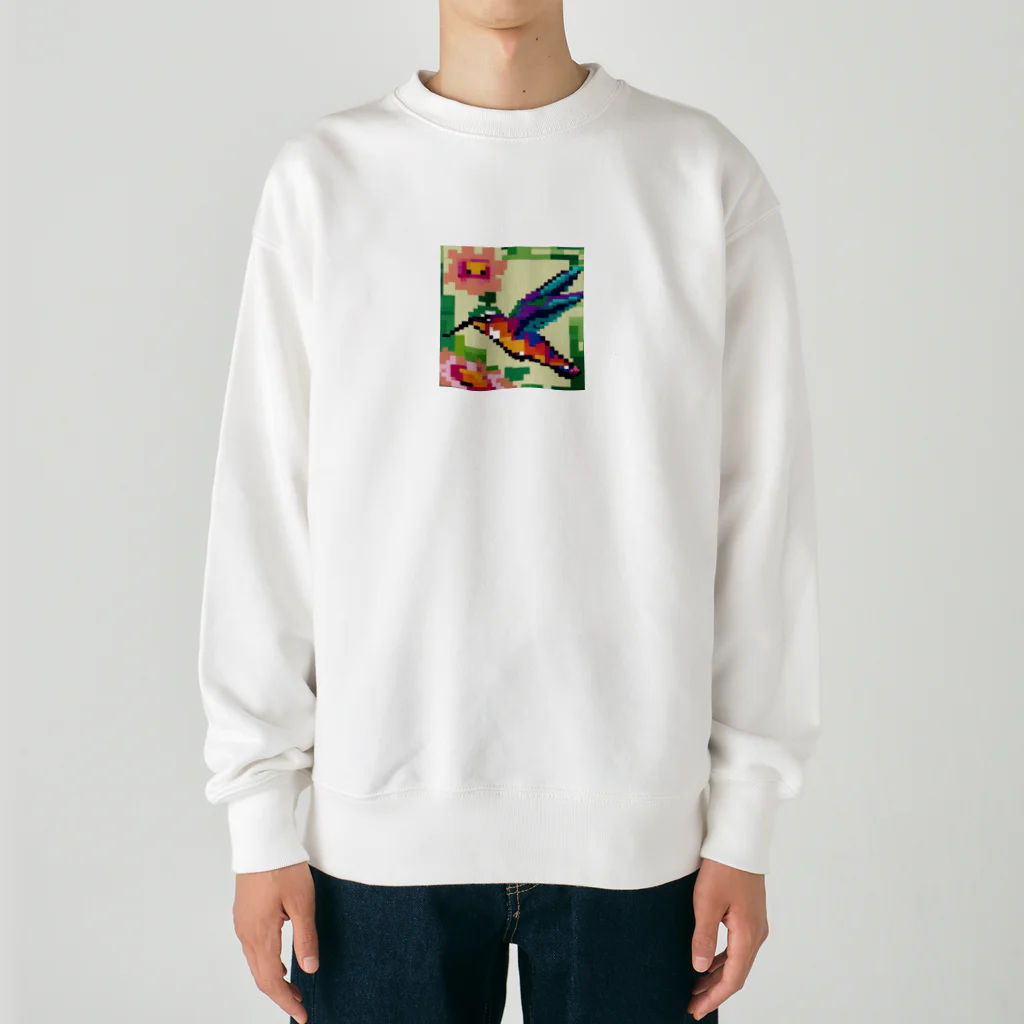 sam-chのドット絵ハチドリ Heavyweight Crew Neck Sweatshirt