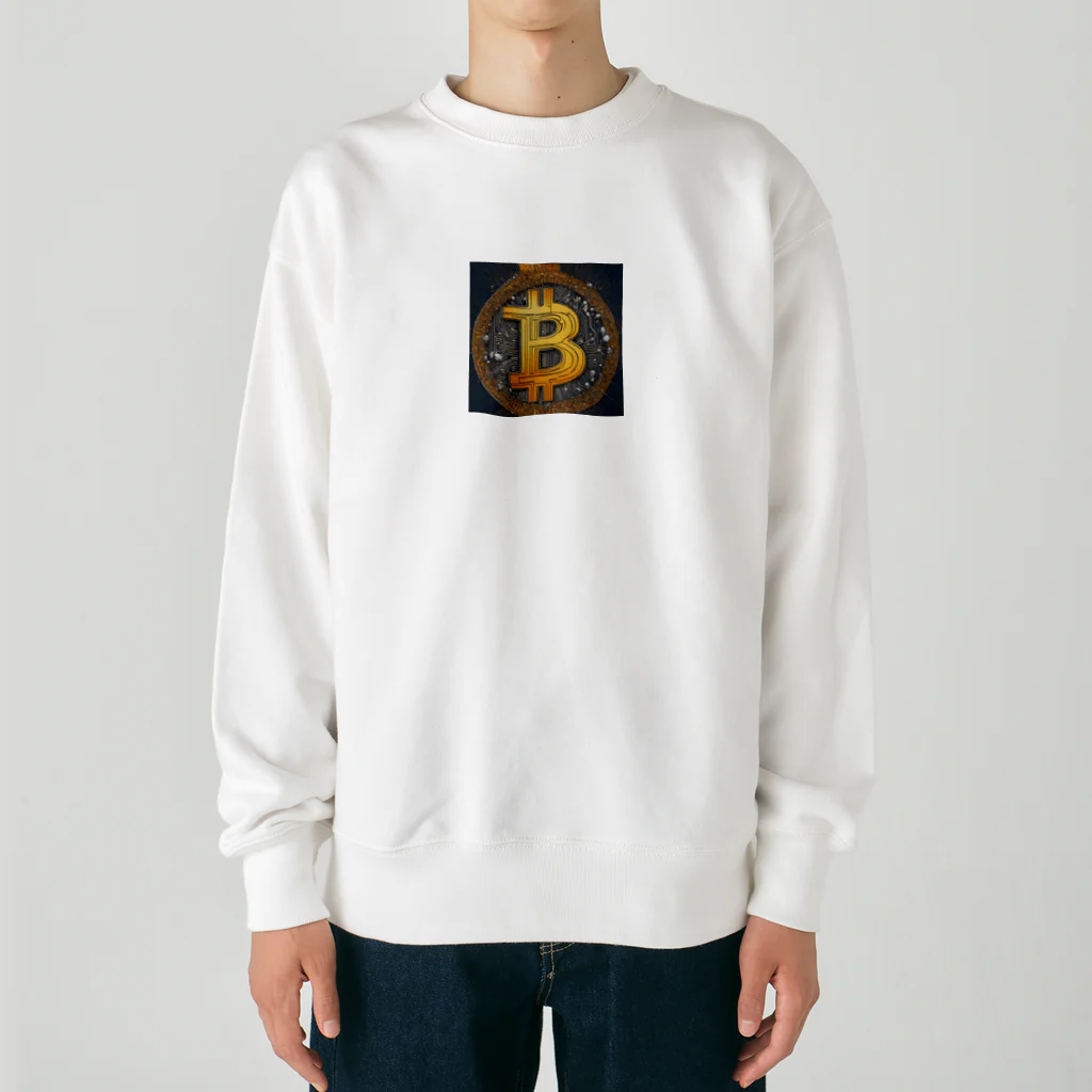 ビットのビットコインアート Heavyweight Crew Neck Sweatshirt