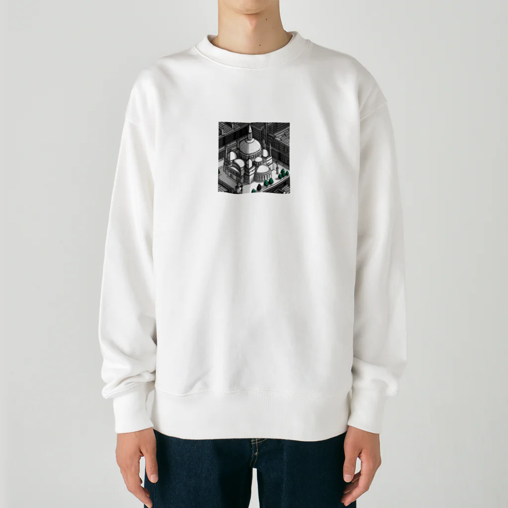 YoMiTの有名な観光スポットイメージ画像：イスタンブールのアヤソフィア（トルコ） Heavyweight Crew Neck Sweatshirt