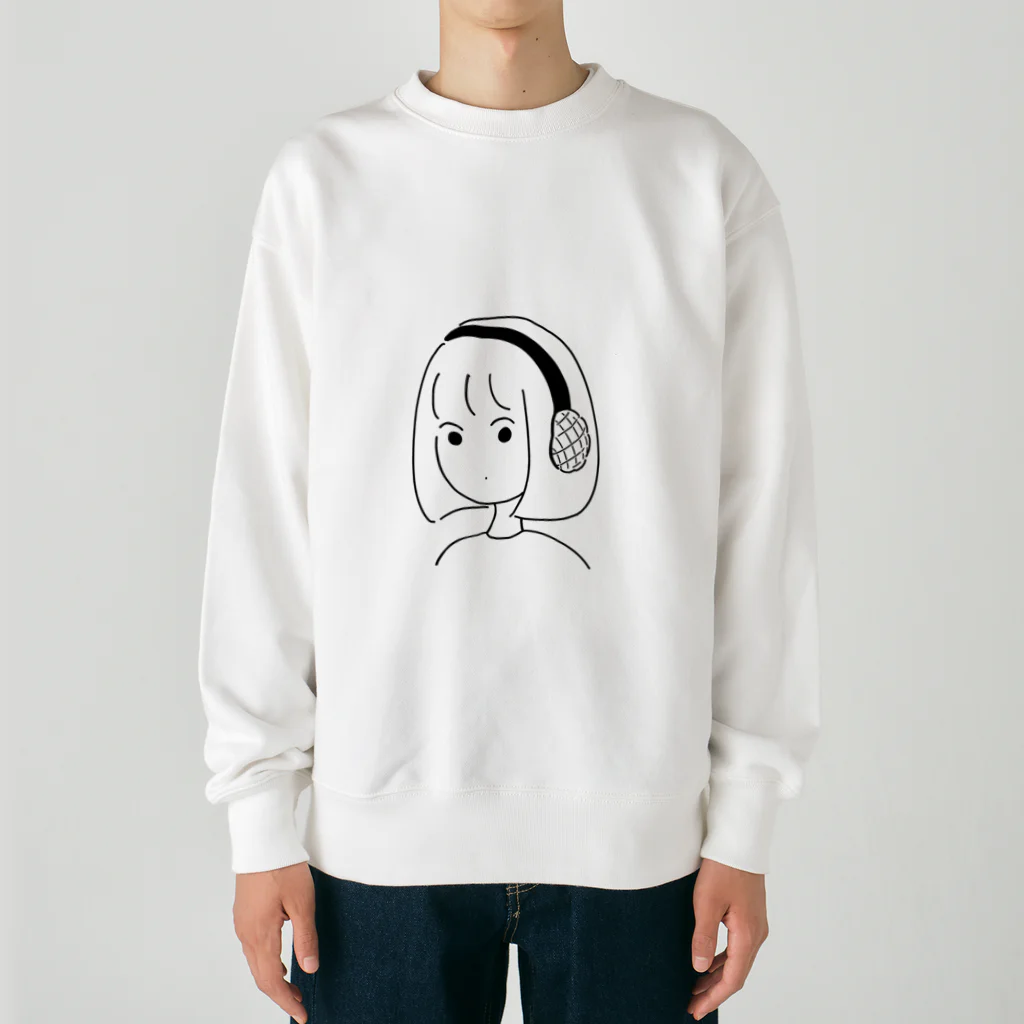 ﾏﾕﾒのヘッドパン女子 Heavyweight Crew Neck Sweatshirt