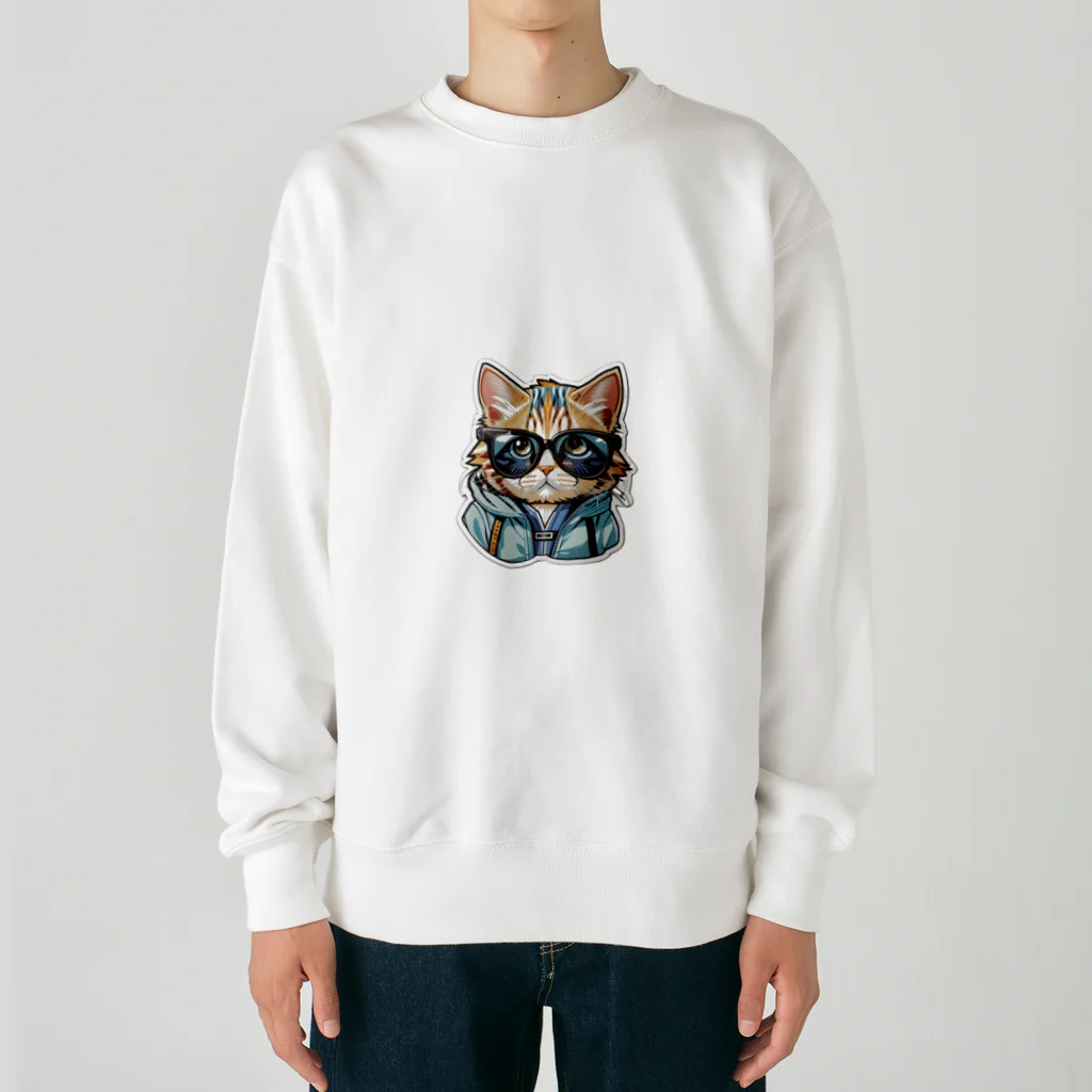 R-KAMIのサングラス猫2 Heavyweight Crew Neck Sweatshirt