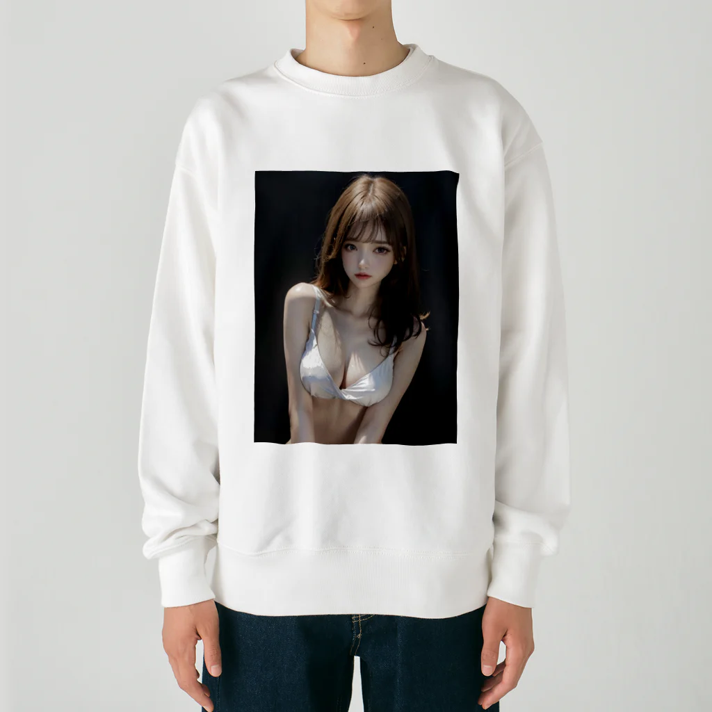 sounya sounyaの美女図鑑（白い服） Heavyweight Crew Neck Sweatshirt