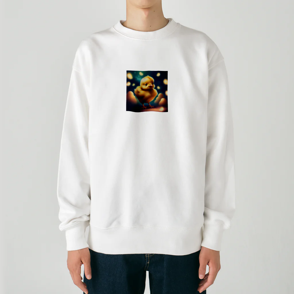 安田ワールドのひよこのイラストグッズ Heavyweight Crew Neck Sweatshirt