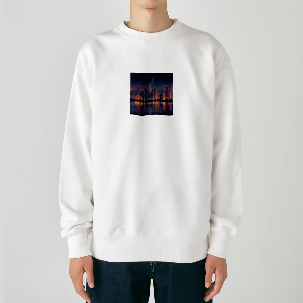 pinopiyo08の夜景 Heavyweight Crew Neck Sweatshirt