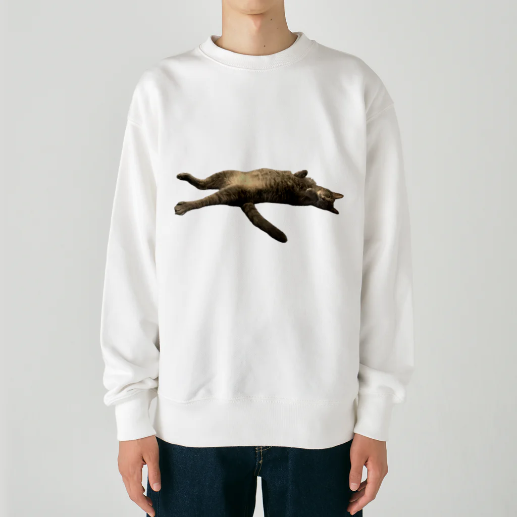 グレージュ猫ロッタン🐈‍⬛のお昼寝ロッタン Heavyweight Crew Neck Sweatshirt