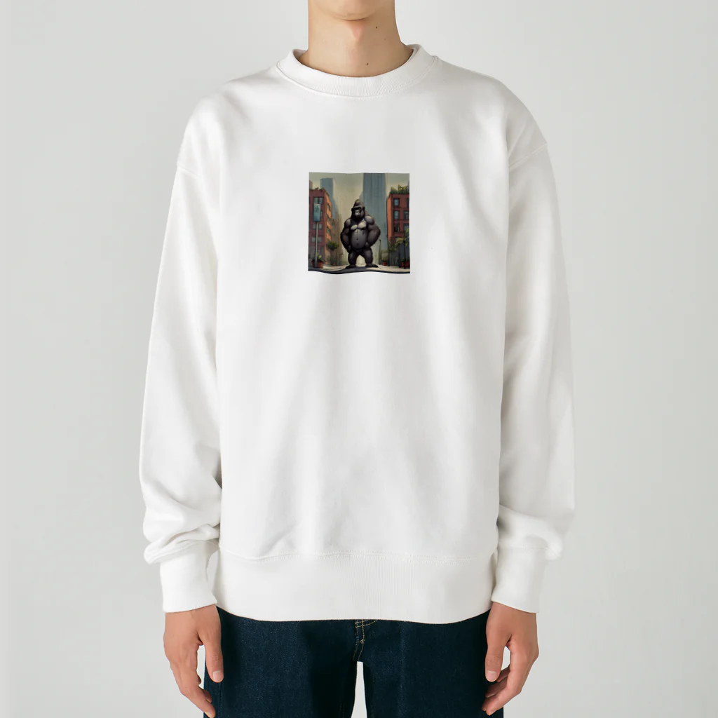 oki プリントショップの都会で暮らすゴリラ Heavyweight Crew Neck Sweatshirt