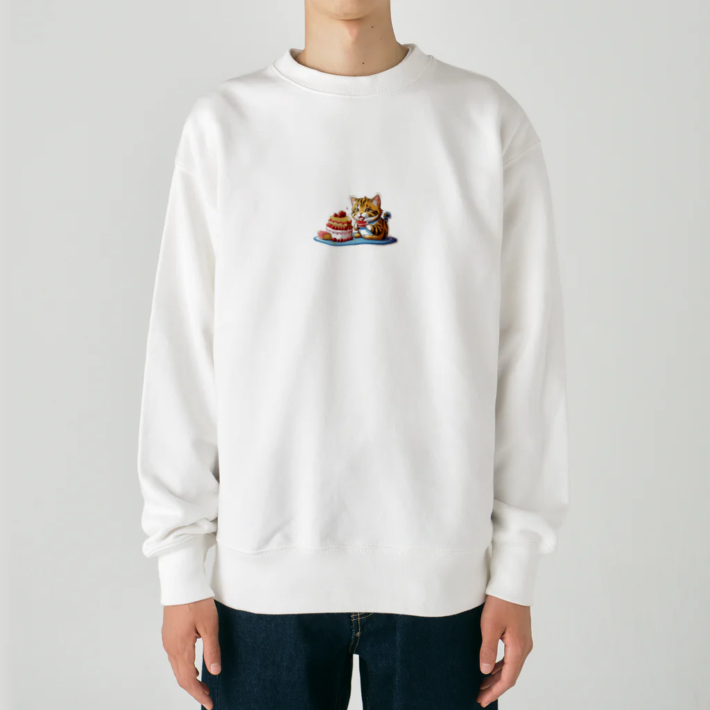 Auraのぱくぱくネコちゃん Heavyweight Crew Neck Sweatshirt