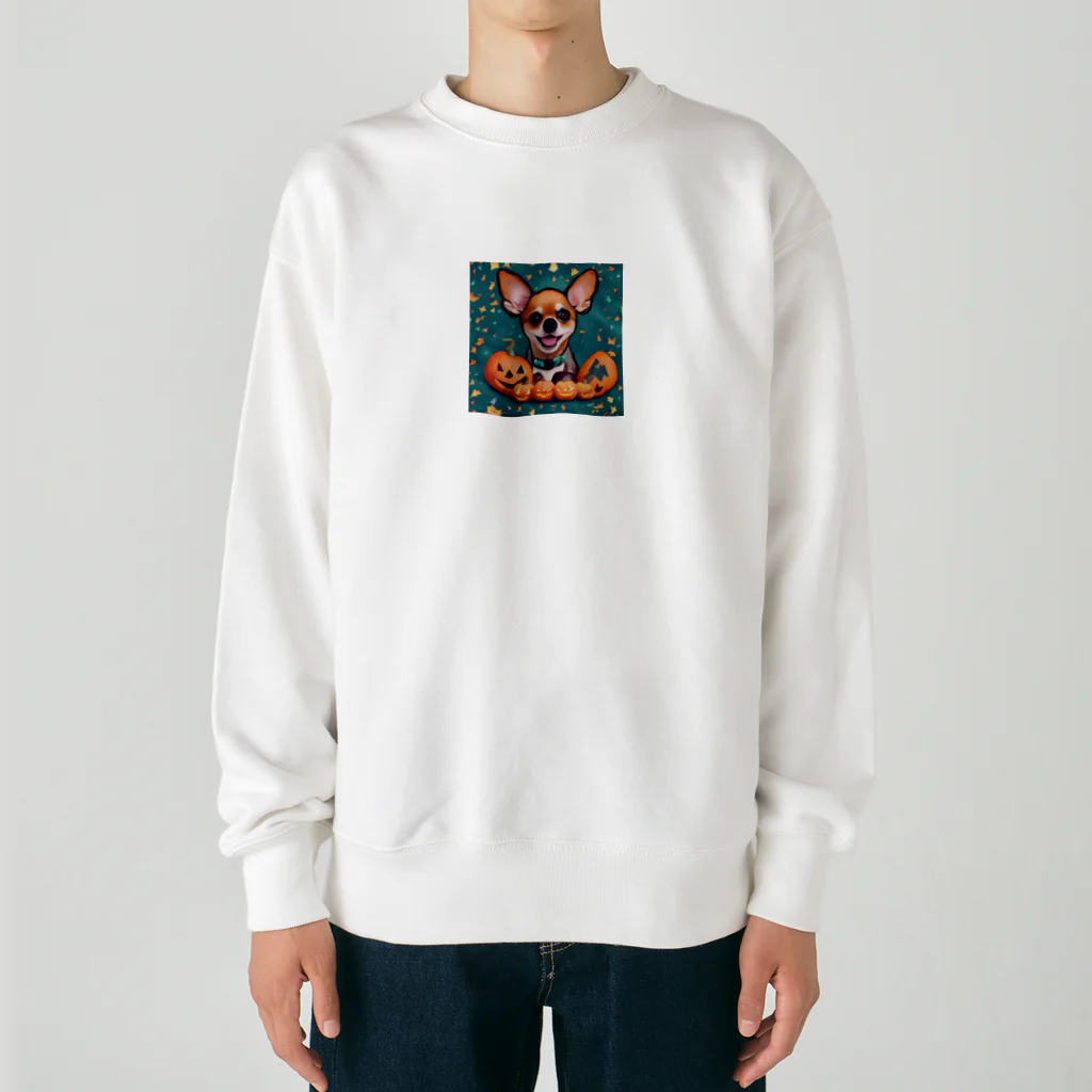 チワワ愛好家ショップの仮装の魔法✨ハロウィンの主役はチワワ Heavyweight Crew Neck Sweatshirt