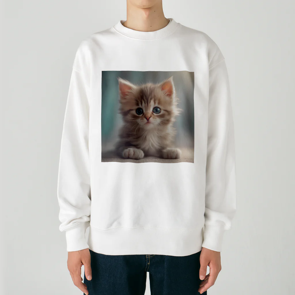 アルタイルの可愛い仔猫のイラストグッズ Heavyweight Crew Neck Sweatshirt