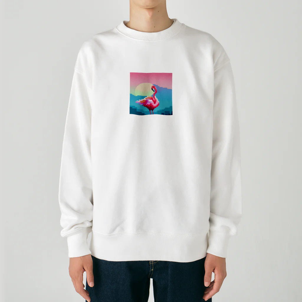 フリーダムの夕暮れに舞うピンクの優雅 Heavyweight Crew Neck Sweatshirt