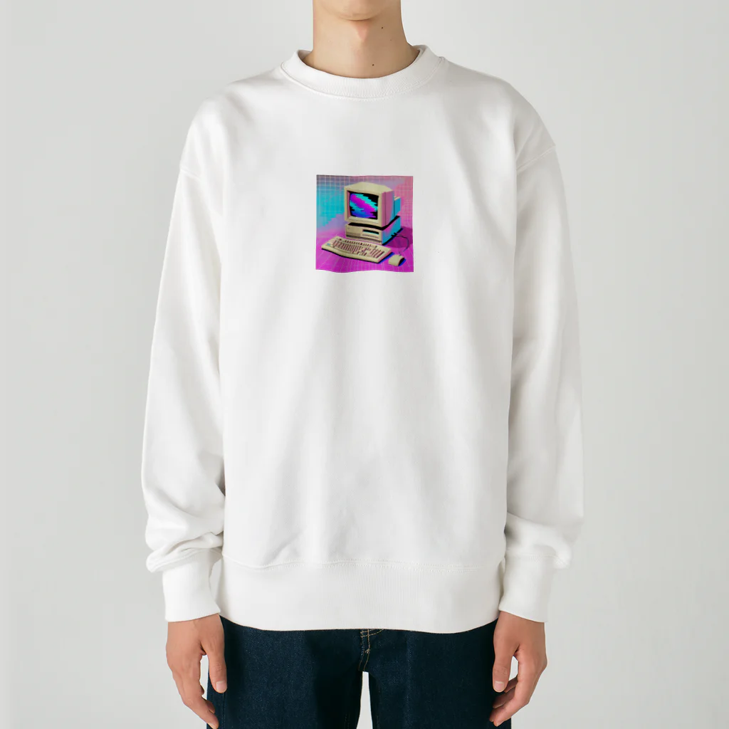 ワンダーワールド・ワンストップの懐かしい90年代のコンピューター Heavyweight Crew Neck Sweatshirt