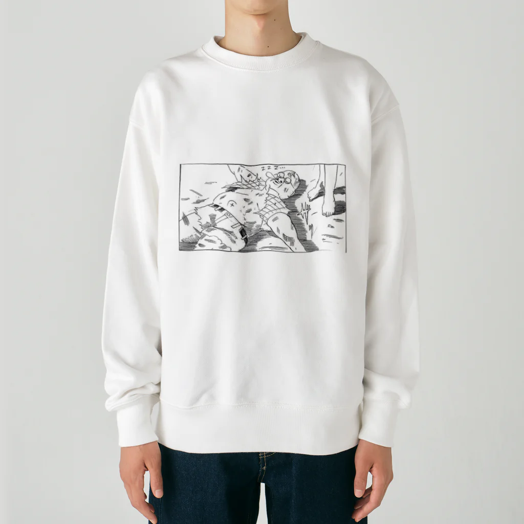 ザビエラー長谷川の戦いの後のおじさん Heavyweight Crew Neck Sweatshirt