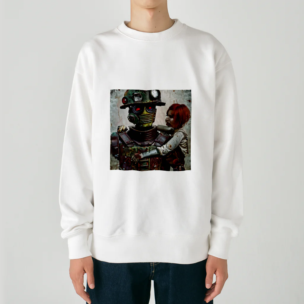 ゾウのロボットと少女 Heavyweight Crew Neck Sweatshirt