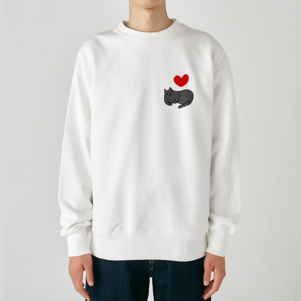 ３２１６のl love クロネコ Heavyweight Crew Neck Sweatshirt