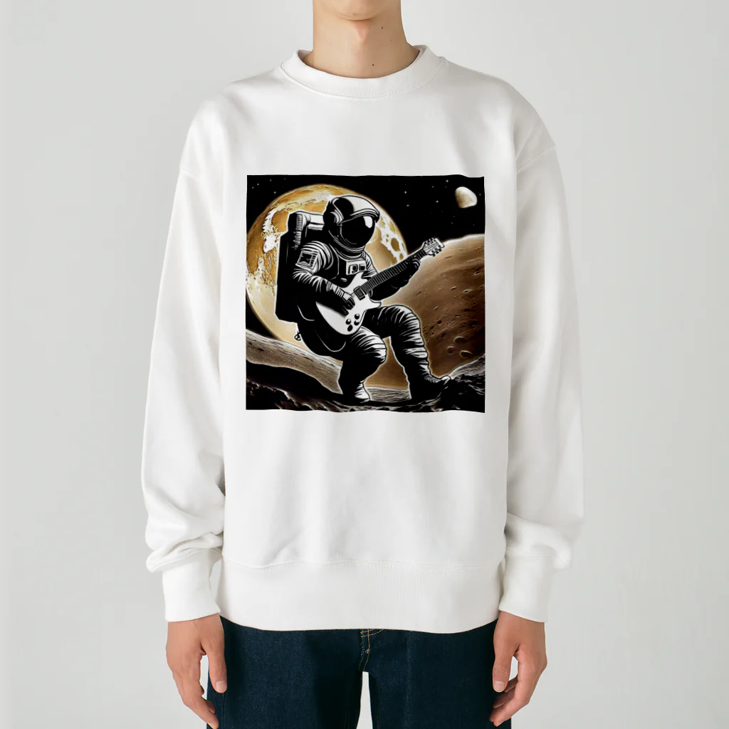 宇宙開発デザイン科の月面のギタリスト Heavyweight Crew Neck Sweatshirt