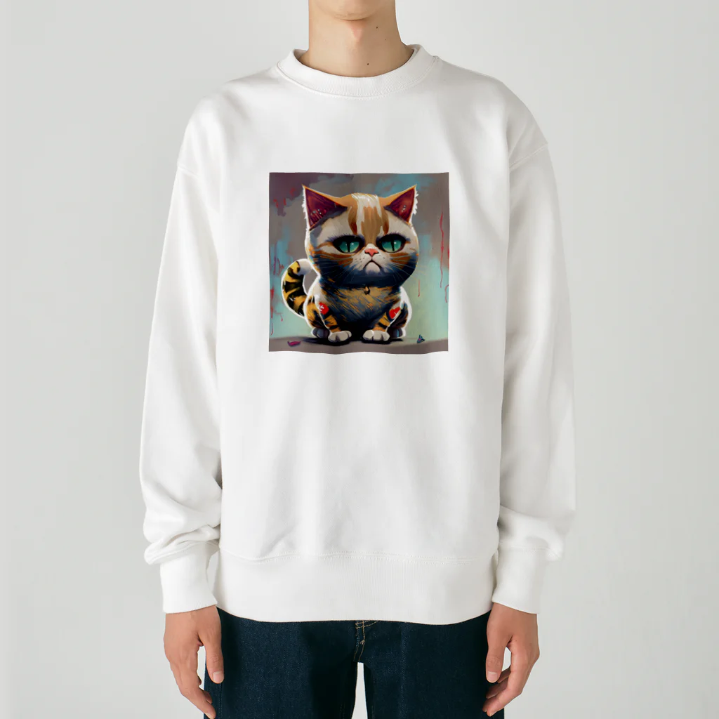 burusukaruの猫のタイガーくん Heavyweight Crew Neck Sweatshirt