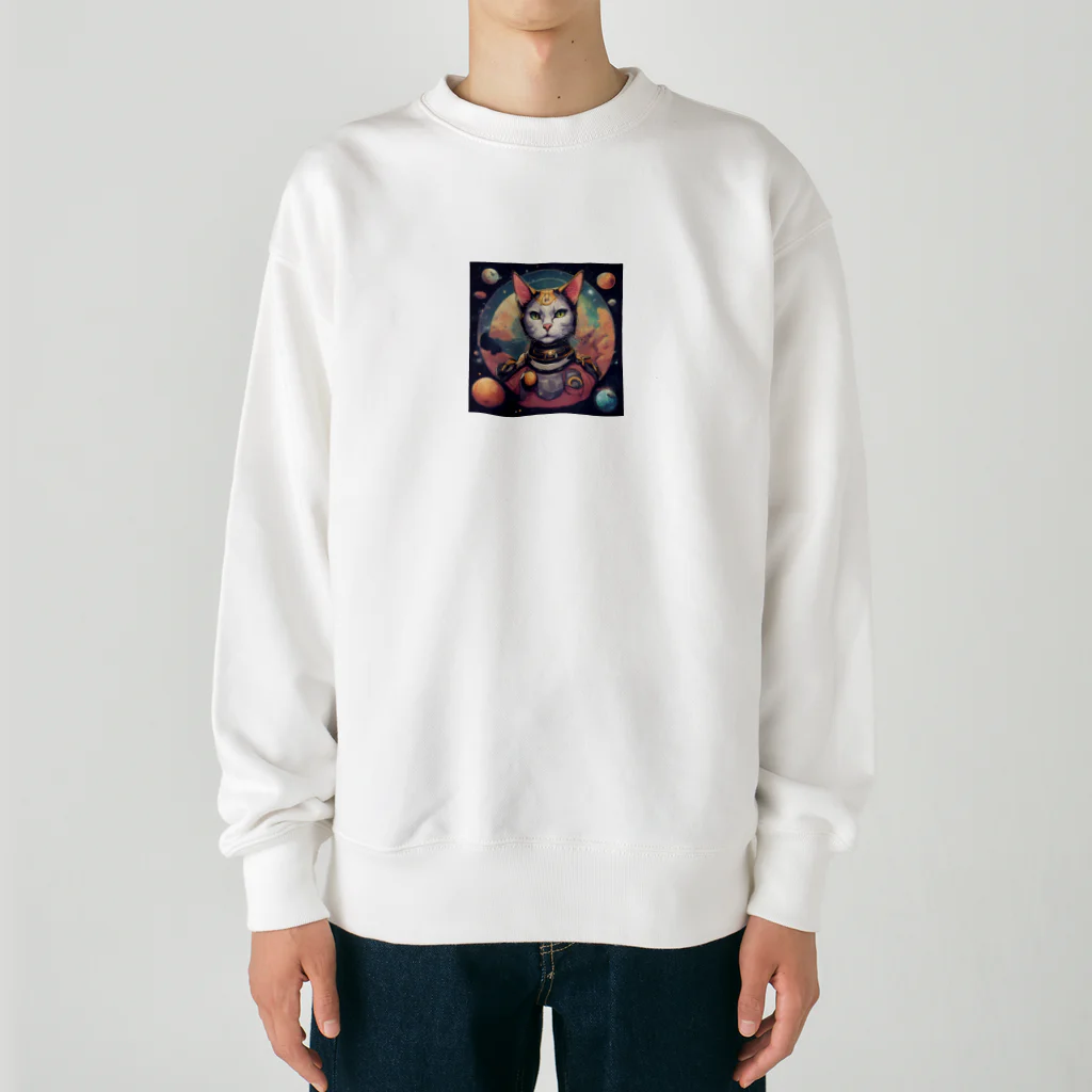 猫雑貨屋　ねこまろのにゃんこ宇宙の彼方へ Heavyweight Crew Neck Sweatshirt