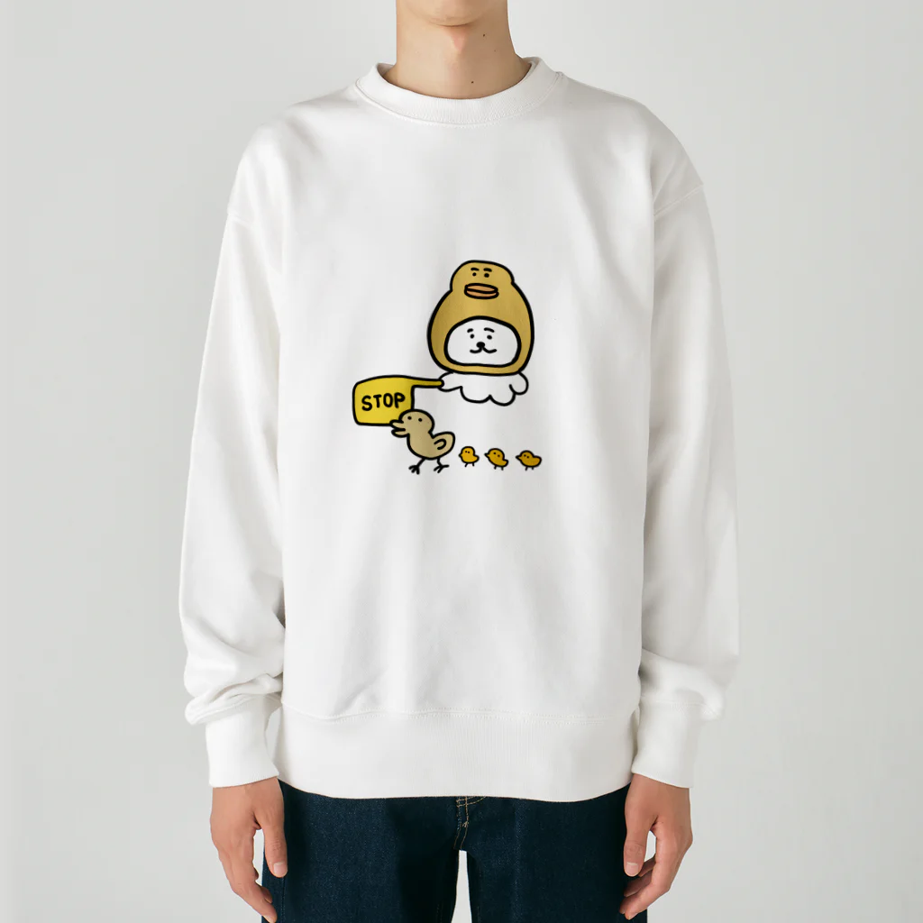 けちゃっぷごはんのお店の見守るねこ Heavyweight Crew Neck Sweatshirt