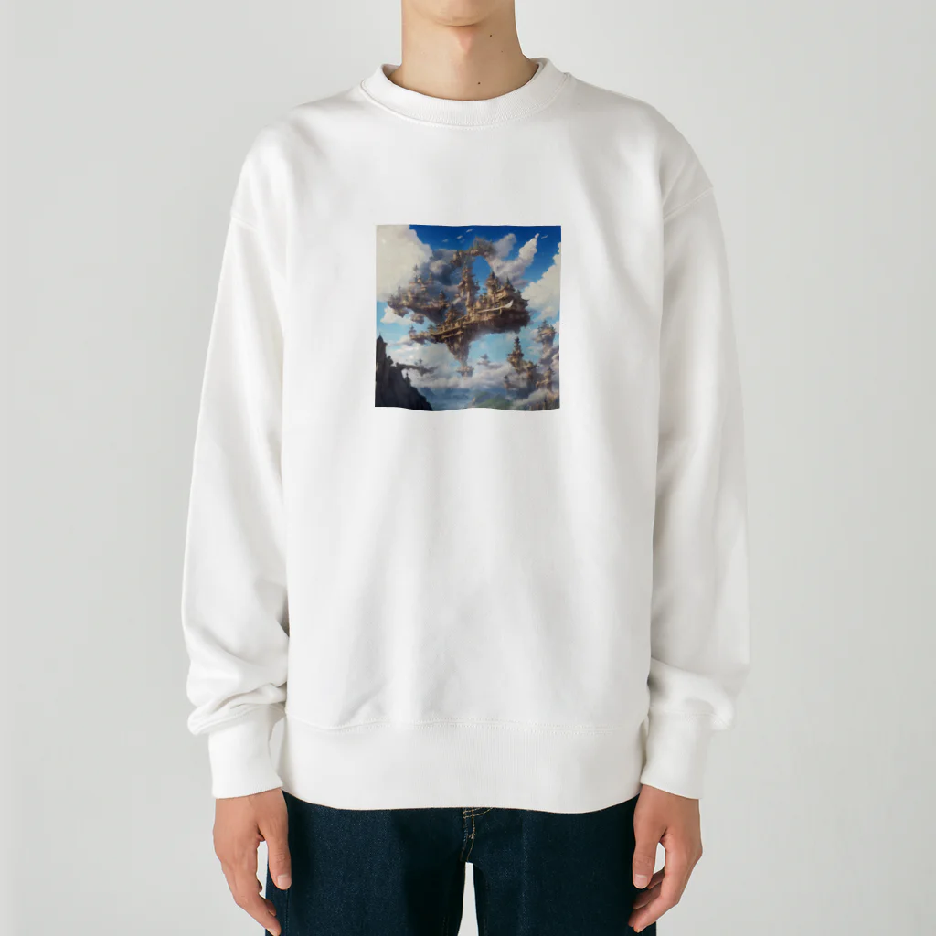 SetsunaAIの空に浮かぶ島のファンタジーグッズ Heavyweight Crew Neck Sweatshirt