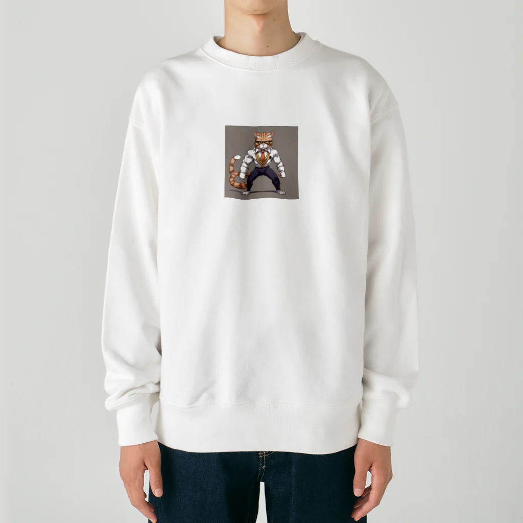 Innovat-Leapのネコサラリーマン Heavyweight Crew Neck Sweatshirt