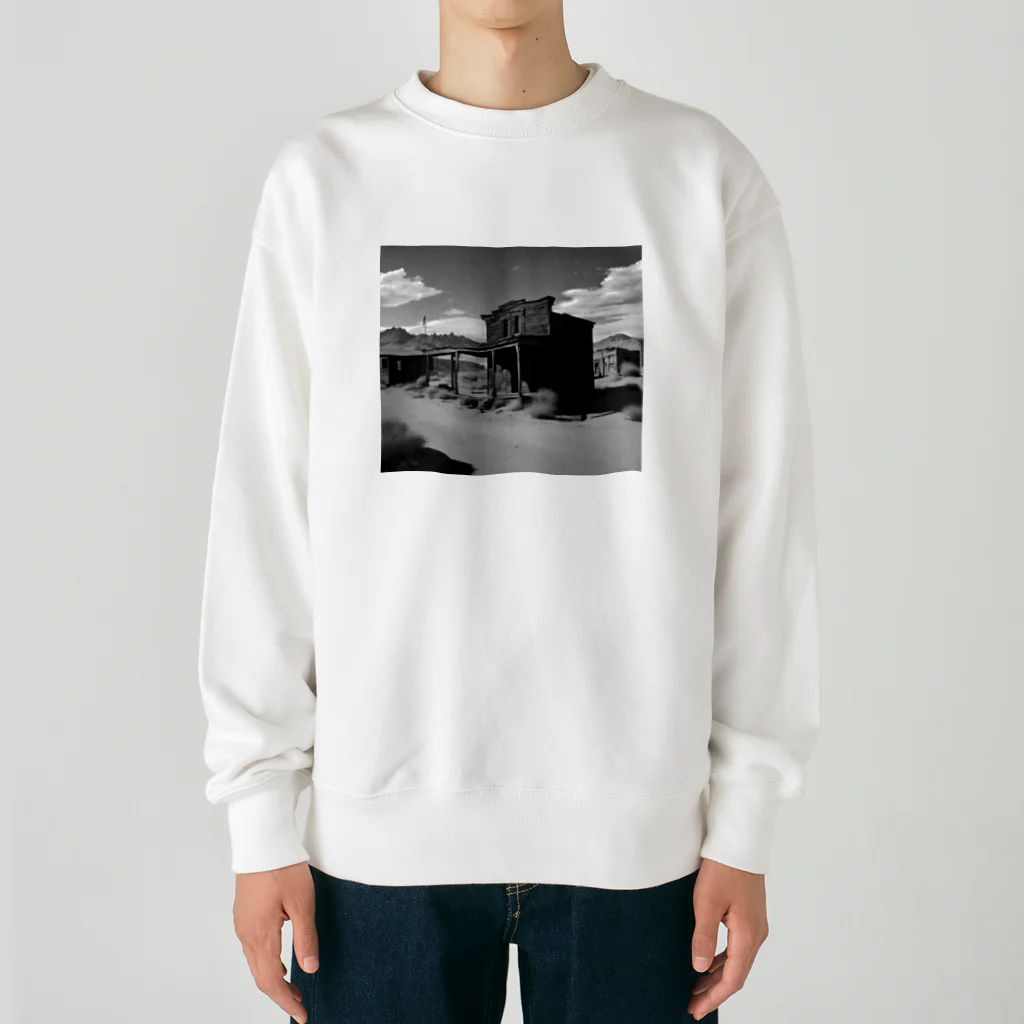 崖っぷちのポニョの"Nostalgia Ville：さびれた町の魅力を感じるグッズ" Heavyweight Crew Neck Sweatshirt