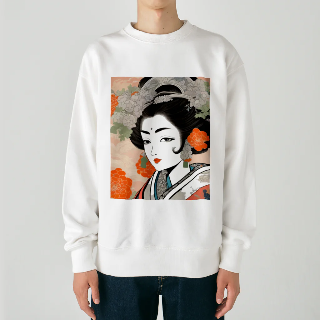 wawomotsuのJapanese Courtesan Bloom Tee ”Geisha” ヘビーウェイトスウェット