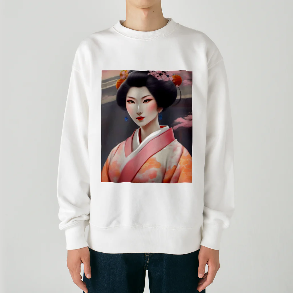 wawomotsuのJapanese Courtesan Bloom Tee ”Geisha” ヘビーウェイトスウェット