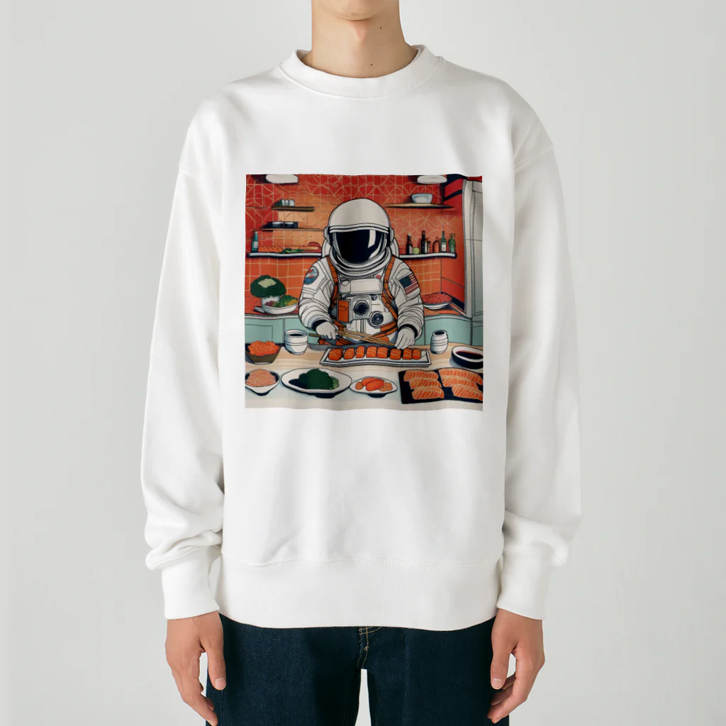 宇宙開発デザイン科のスペースクッキング 寿司編 Heavyweight Crew Neck Sweatshirt