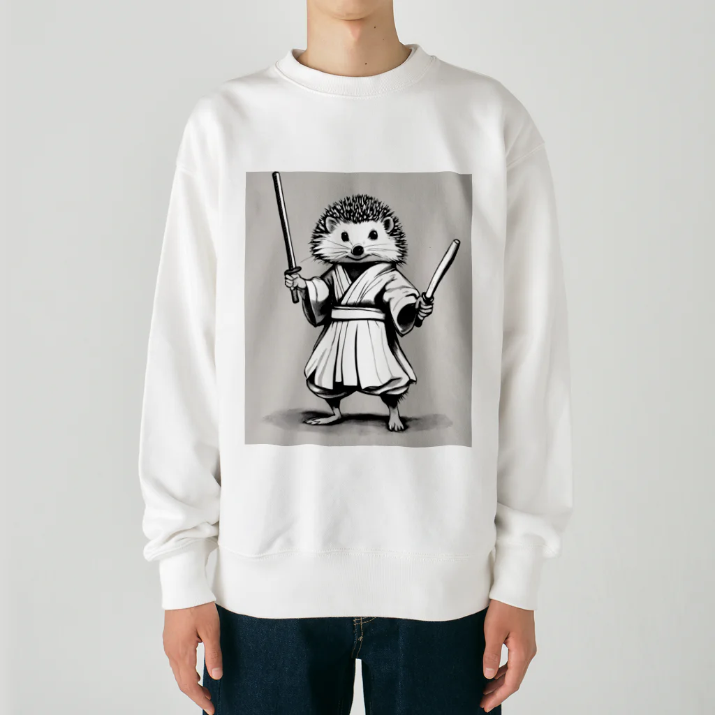 ワンダーワールド・ワンストップの和服を着たハリネズミ Heavyweight Crew Neck Sweatshirt