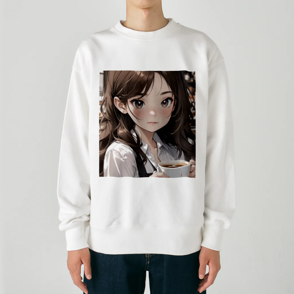 sgt-chikaraのバリスタ見習いの女の子 Heavyweight Crew Neck Sweatshirt